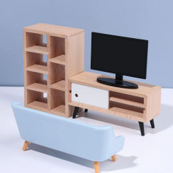 Sofá cama a escala 1:12, armario de TV, Micro escena, modelo de casa de muñecas, muebles en miniatura, casa de juegos, paisaje, accesorio de muñecas