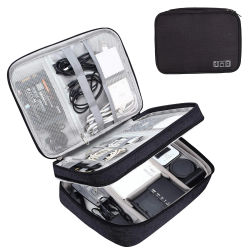 Estuche organizador de cables de viaje portátil, bolsa de almacenamiento de cables, organizador de accesorios electrónicos digitales impermeables para enchufe de cargador USB