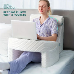 Almohada de Apoyo para Juegos, Almohada de Lectura de Espuma Viscoelástica, Cojín de Soporte Extra Grande, Funda Extraíble y Lavable, Soporte para Sesiones Prolongadas