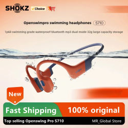 Shokz OpenSwim Pro S710 auriculares Bluetooth de conducción ósea para natación IP68 impermeable modo dual 32GB de capacidad auriculares deportivos