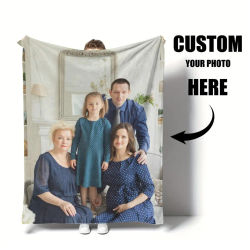 1 Manta Personalizada con Foto, Manta de Franela Personalizada con Imagen, Manta con Foto Personalizada, Manta con Imagen Personalizada para el Hogar