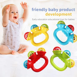 1-4 Uds. Sonajero de mano para bebé, juguete de bola para recién nacido, campana de mano, juguete sensorial, materiales de seguridad para niños, juguetes para bebés de 0 a 24 meses