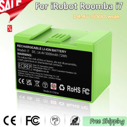 Batería i7 de repuesto de 14,4 V y 5000mAh para iRobot Roomba e e i Series i7+ e5 7150 7550 i3 3150 i3+ 3550 i4 4150 i4+ 4624864