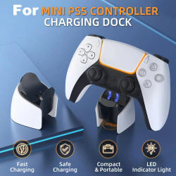Para controlador PS5, Mini base de carga, estación de carga USB rápida para PlayStation 5, controlador DualSense Edge con indicador de cargador
