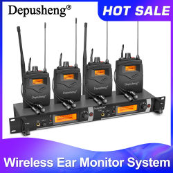 Sistema de Monitoreo Inalámbrico Depusheng TX2/4, Monitor de 2/4 Canales con Auriculares In-Ear Inalámbricos, para Escenario o Estudio