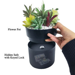 Maceta de flores de doble capa, caja de dinero privada, seguridad oculta, sorpresa, escondite secreto, planta, escondite, llaves de dinero, joyas, objetos de valor