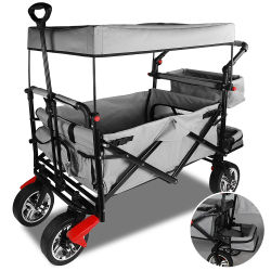 Carrito Plegable para Bebés, Carrito de Jardín Resistente, Carrito Utilitario Plegable, Carrito de Playa y Camping
