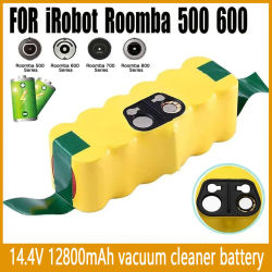 Batería de 12800 mAh y 14,4 V para iRobot Series 500, 600, 700, 800, 900, Batería para iRobot Roomba 14,4 V, 620, 650, 770, 780, 580
