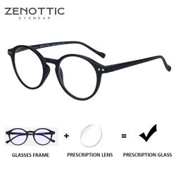  ZENOTTIC Gafas graduadas redondas pequeñas retro, gafas circulares progresivas, gafas ópticas fotocromáticas para mujeres y hombres