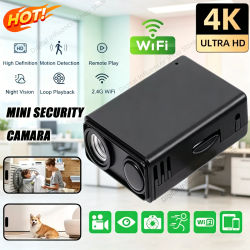 Nueva Cámara de Seguridad Inalámbrica WiFi 4K, Monitor de Vigilancia Interior, Detección de Movimiento, Visión Remota, Videocámara de Protección para el Hogar