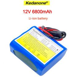 Baterías Recargables de Iones de Litio Kedanone 12V 6800mAh con Placa de Protección BMS para Monitoreo + Cargador de 12.6V