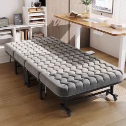 Cama plegable, muebles portátiles para invitados, cama plegable con 360 ° Colchón de espuma viscoelástica con ruedas para oficina, hogar, hospital, camping