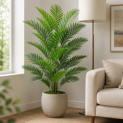 Palmeras Artificiales Areca, Plantas de Plástico de 65-90 cm, Planta Artificial para Decoración del Hogar, Sala de Estar, Balcón, Jardín, Patio, Oficina