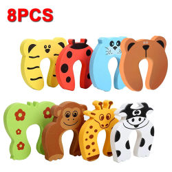 Tope de puerta protector de pellizco de dedo, protección en forma de C EVA, abrazadera de puerta de espuma de seguridad para bebés, niño o mascota se bloquea en la habitación, 8 Uds.