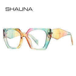 SHAUNA Retro polígono ojo de gato gafas de sol de mujer marca de moda diseñador colorido gradiente hombres gafas de sol sombras UV400