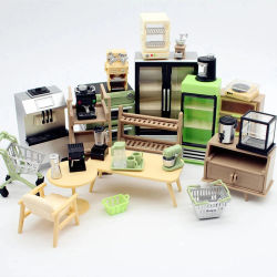 Casa de muñecas en miniatura a escala 1:12, accesorios para cafetera, licuadora, exprimidor, modelo de aparato, muebles para muñecas, Mini juguete de cocina