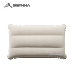 BISINNA Almohada inflable, Almohada portátil para el cuello para acampar, Cojín de aire flocado plegable comprimible para dormir, viajes, senderismo