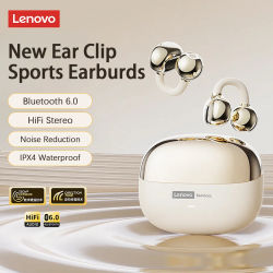 Lenovo LE302 estéreo HIFI auriculares deportivos con Clip OWS Bluetooth 6,0 auriculares con cancelación de ruido auriculares de larga resistencia