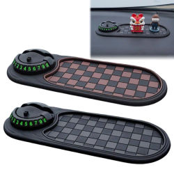 Estera antideslizante para salpicadero 2 en 1 con soporte para teléfono, soporte para teléfono para coche con rotación de 360 grados, alfombrilla adhesiva antideslizante para coche