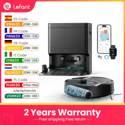 Robot Aspirador Lefant M265 con Mapeo, 20000Pa, Rodillo Autolimpiante, Lavado con Agua Limpia, Láser dToF, Evita Obstáculos, Anti-Enredos, Compacto, WiFi 2.4G/5G/Alexa/APP