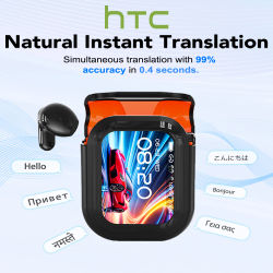 Traductor HTC NE20 nuevos auriculares inalámbricos Bluetooth 6,0 auriculares de traducción IPX4 clasificación de impermeabilidad batería de larga duración