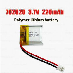 Batería Lipo de 220mAh 3.7V 702020 072020, Baterías de Polímero de Litio para Control Remoto, Altavoz, Auriculares Bluetooth, Ratón, Teclado