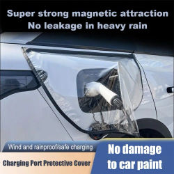 Cubierta de lluvia para puerto de carga de coche, cubierta de enchufe de cargador EV, cubierta transparente magnética para carga al aire libre impermeable de vehículo eléctrico