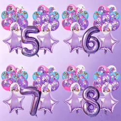 Set de 19 Globos de Decoración para Fiestas de Cumpleaños Infantiles Kpop, Niño y Niña, Número de Dígitos del 1 al 9, Set de Globos para Baby Shower