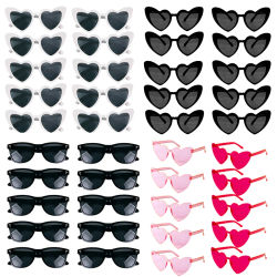 10 Uds. Gafas de sol para despedida de soltera, gafas cuadradas en forma de corazón en negro, blanco y rosa, gafas para fotos de novia y novio, decoración para despedida de soltera