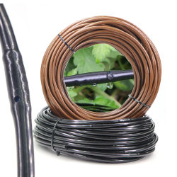 Manguera de riego con gotero de PVC de 4/6mm y 25cm de espaciado para plantas vegetales de invernadero, tubo de goteo con boquilla emisora integrada, tubo de riego
