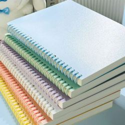 Cuaderno Espiral Extraíble A4/A5/B5, 60 Hojas, Rayadas/En Blanco, Hojas Sueltas, Carpeta Macaron para Estudiantes