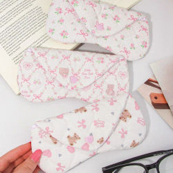 Estuche para Gafas de Sol Hecho a Mano, Antiarañazos, con Hebilla, Funda Protectora para Gafas de Sol, Anti-caída, Linda Bolsa para Brochas de Maquillaje para Chicas