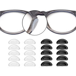 Almohadillas nasales adhesivas de 20 piezas, almohadillas nasales para gafas, antideslizantes de silicona para gafas de sol, almohadillas finas para la nariz, gafas