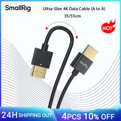 SmallRig Cable Ultra delgado 4K, 35cm/ 55cm, puertos para cámara BMPCC 6K DSLR/Monitor/transmisor de vídeo inalámbrico y Cable receptor 2956B