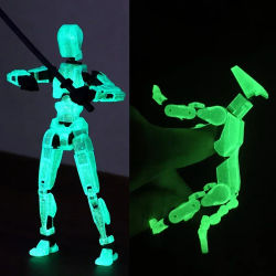 DIY luminoso T13 multiarticulado móvil Shapeshift Robot 3D impreso maniquí robot de la suerte y perro figuras de acción juguetes niños regalos