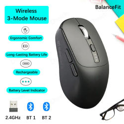 Ratón inalámbrico Compatible con Bluetooth 5,2 USB 2,4 Ghz ratón ergonómico inalámbrico de oficina para iPad MacBook tableta ordenador portátil