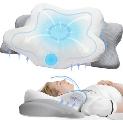 Almohada ortopédica inodoro para el dolor de cuello y hombros, almohada de espuma viscoelástica para el cuello, almohada Cervical ergonómica para dormir