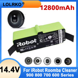 Batería de iones de litio de 14,4 V y 12,8 Ah para Robots iRobot Roomba 600 700 800 900 Series 696 760 761 770 780 790 860 870 871 880 960 965 966