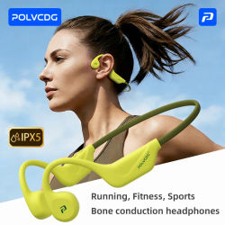 Auriculares Bluetooth de Conducción Ósea POLVCDG, Auriculares Deportivos para Correr al Aire Libre, Auriculares Bluetooth 5.4 para Ciclismo X1