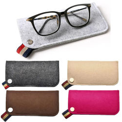 Bolsa portátil de fieltro de lana para gafas de lectura, bolsa para gafas de sol para estudiantes, bolsa para gafas de sol portátil para exteriores, bolsa para tarjetas de identificación
