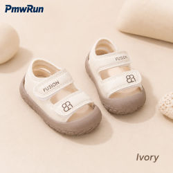 Sandalias de verano de cuero PU para niños, sandalias ergonómicas antideslizantes con protección para los dedos de los pies para bebés, niños y niñas