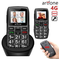 Teléfono Celular Artfone C1+ 4G para Personas Mayores, Teléfono Básico Desbloqueado con Batería de 1800mAh, Botones Grandes, Linterna, Teléfono de Emergencia SOS