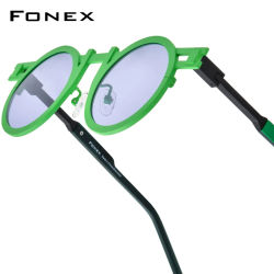 FONEX gafas de sol de titanio para mujer, diseño de marca a la moda, gafas de sol polarizadas redondas Retro Vintage para hombres, gafas de sol japonesas 85833