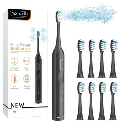 Cepillo de dientes eléctrico, 8 cabezales, cepillo de dientes eléctrico sónico con 40000VPM, limpieza profunda, 4 modos, recargable para adultos