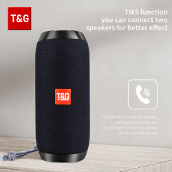 Altavoz Bluetooth T & G TG117, caja de sonido portátil TWS, altavoz resistente al agua, altavoces envolventes estéreo para exteriores, compatible con Radio FM TF