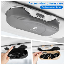 Caja de gafas para coche, soporte para gafas con visera para Leapmotor C10 C11 C16 B01 B10 C01 2024-2026, estuche de almacenamiento para gafas a prueba de golpes