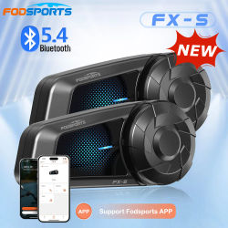 2 uds Fodsports FX-S Intercomunicador de motocicleta BT5.4 casco auriculares Bluetooth Moto Interfono 1000m Comunicador, impermeable