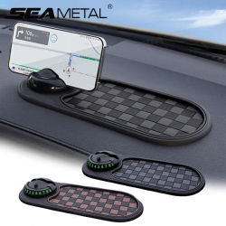 Estera antideslizante para salpicadero 2 en 1 con soporte para teléfono, soporte para teléfono para coche con rotación de 360 grados, alfombrilla adhesiva antideslizante para coche