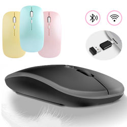 Ratón inalámbrico compatible con Bluetooth, 2,4 GHz, modos duales, ratón portátil para ordenador con receptor Nano para ordenador portátil, PC, Macbook