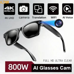 Gafas Inteligentes con Cámara de 800W, Cambio de Color, Traducción Inteligente, Grabación de Fotos y Videos, Resistentes al Agua, Llamadas, Gafas de Sol Inteligentes para Hombre
